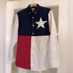 Men’s Wrangler Lone Star State Red White And Blue Button Down Shirt